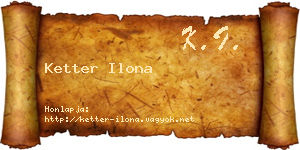 Ketter Ilona névjegykártya